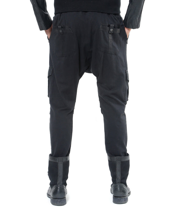 Rick Owens ANTHEM black drop crotch trousers with front ties — spring 2011  - V A N II T A S